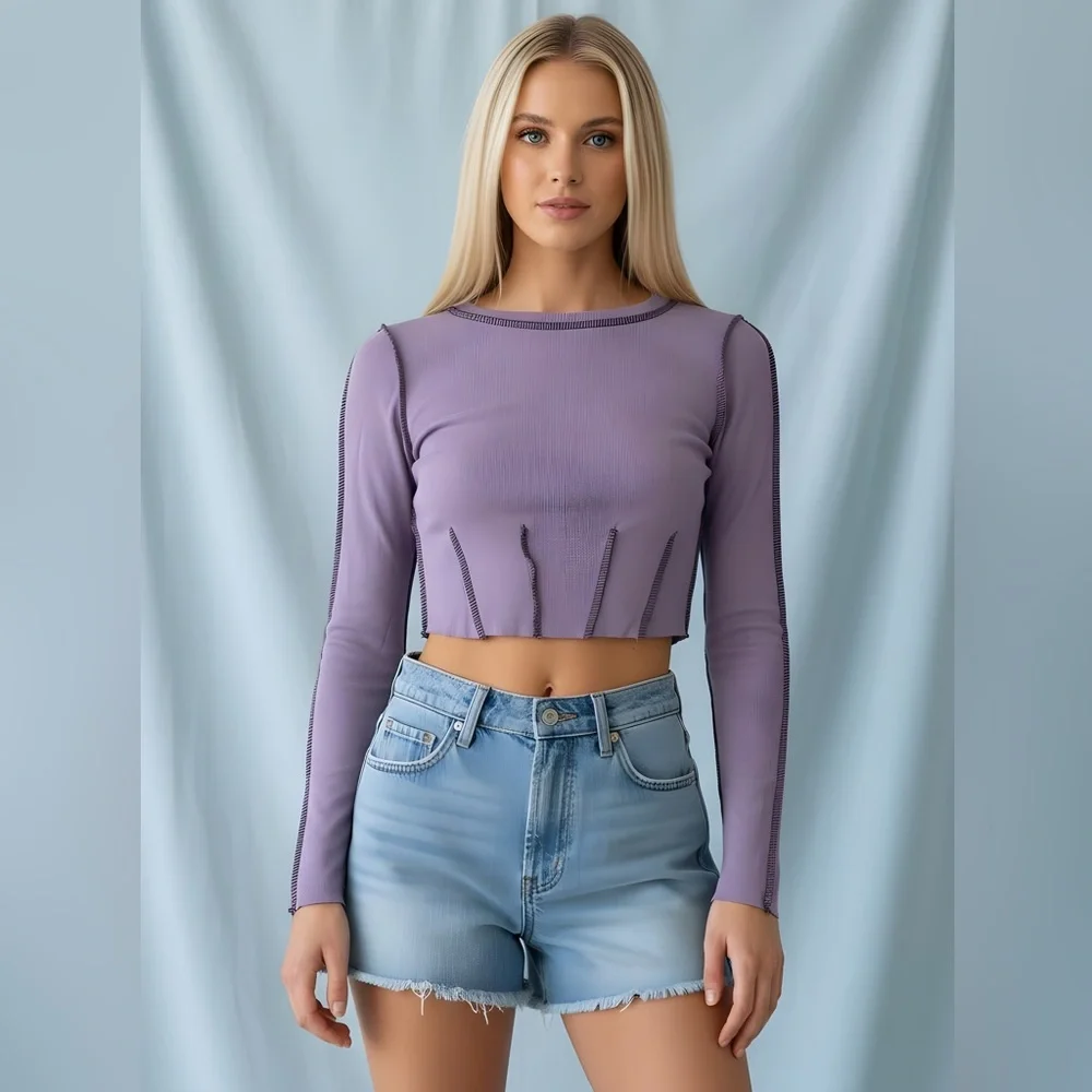 Mimosa Lavender Long Sleeve Blouse. Size M - Picture 1 of 6